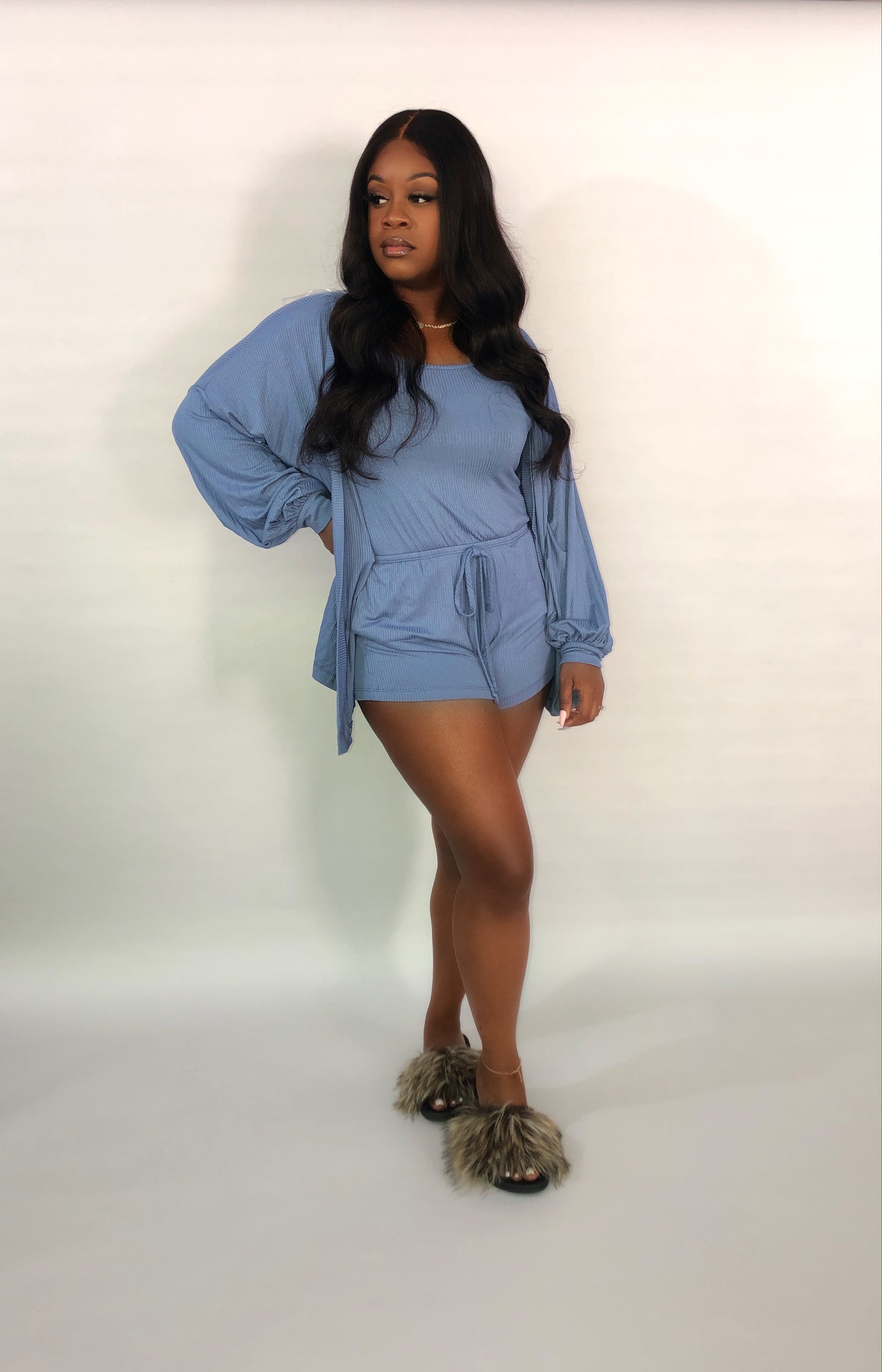 Eden Romper Set (Blue)