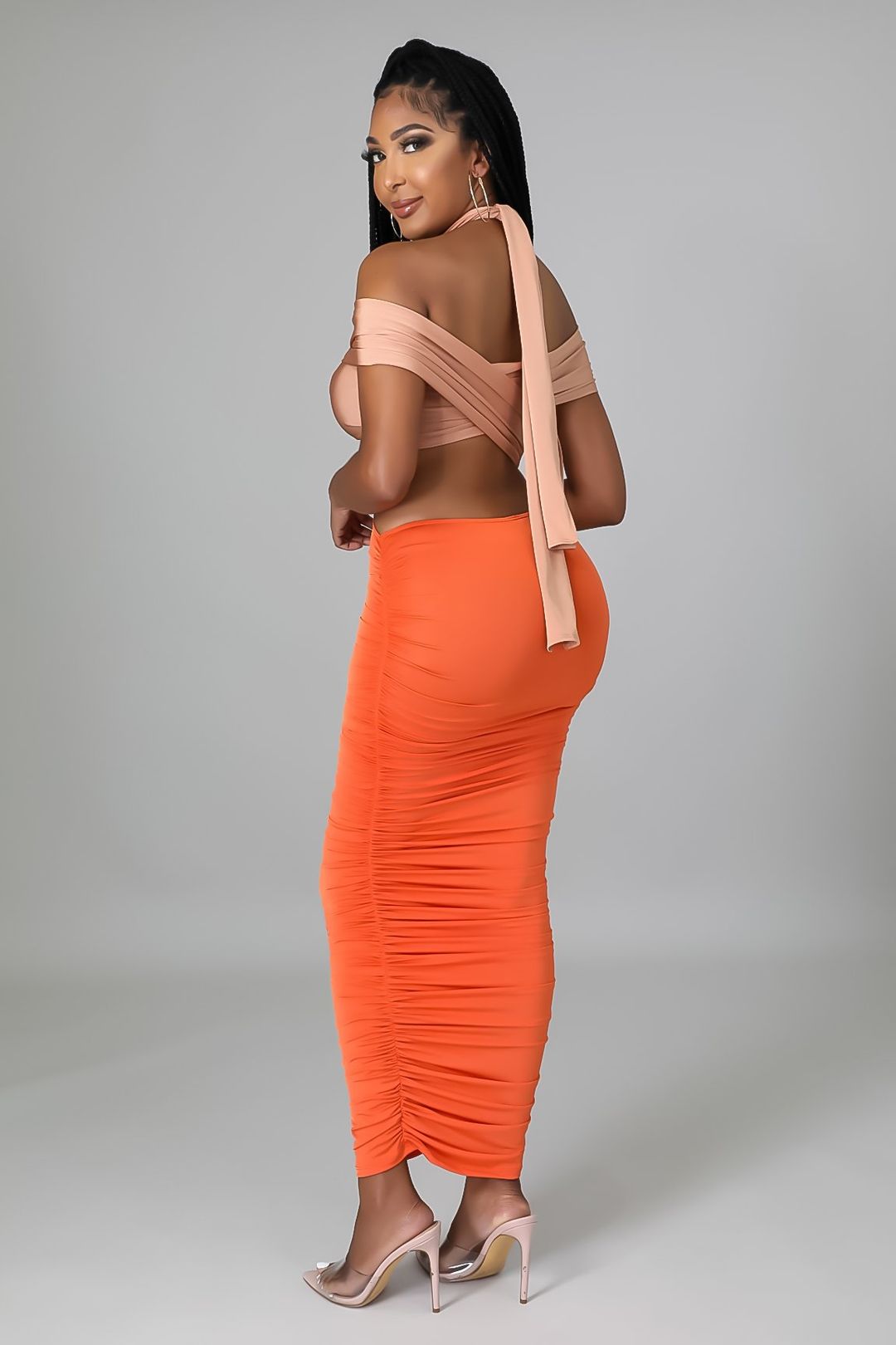 Monét Dress (Nude/Orange)