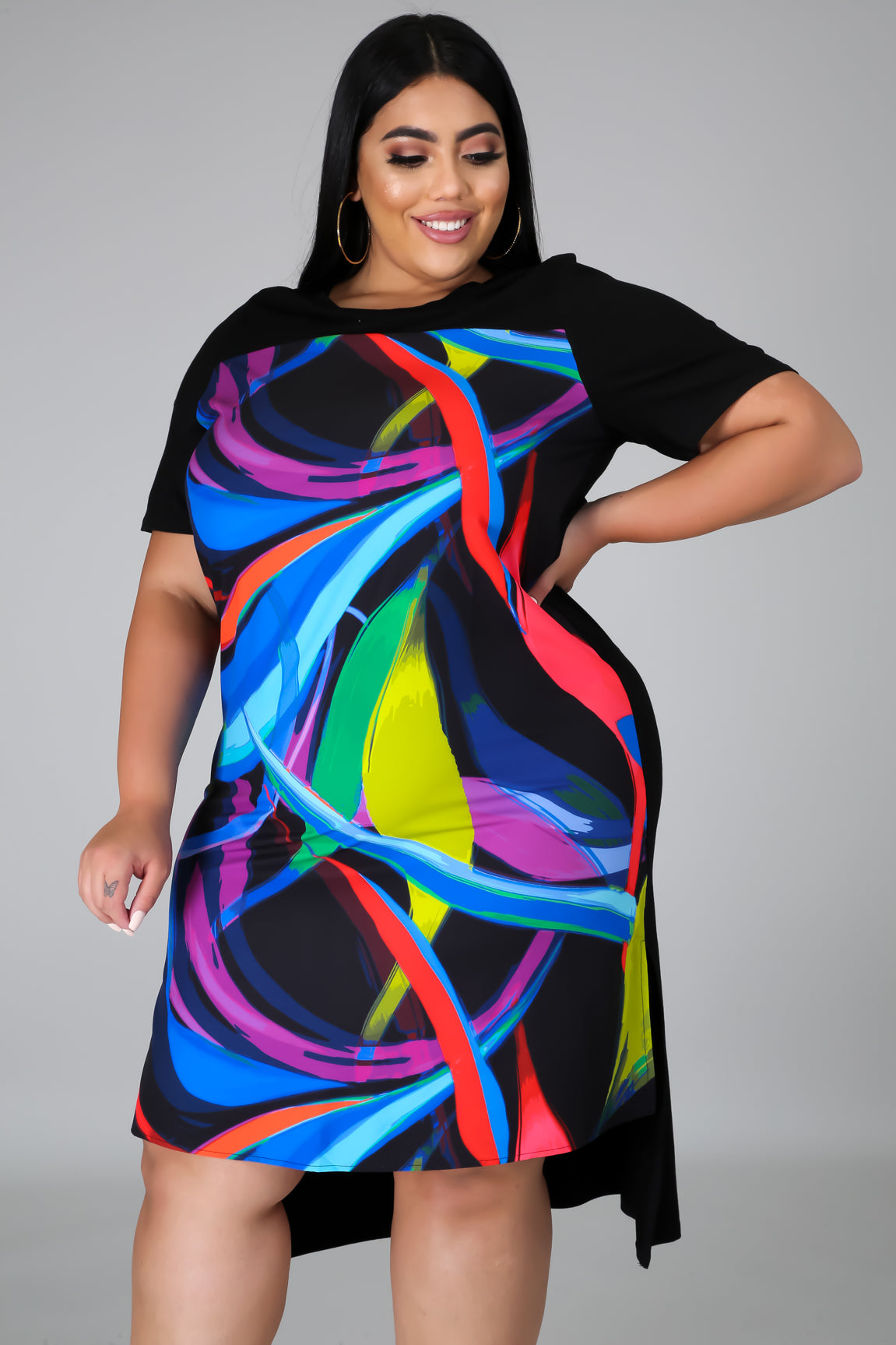 Color Streaks Tunic (Black)