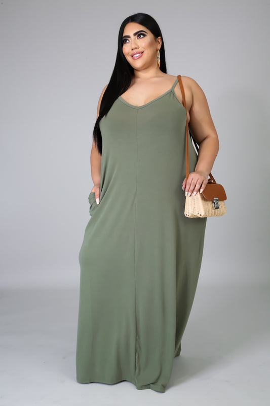 Madison Dress (Light Olive)