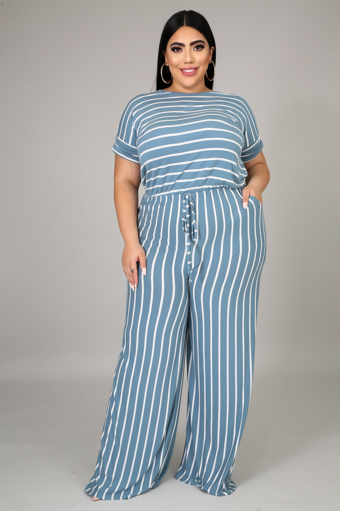 Khloe Jumpsuit (Blue/Grey)