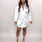 Double G Shirt Dress (White)